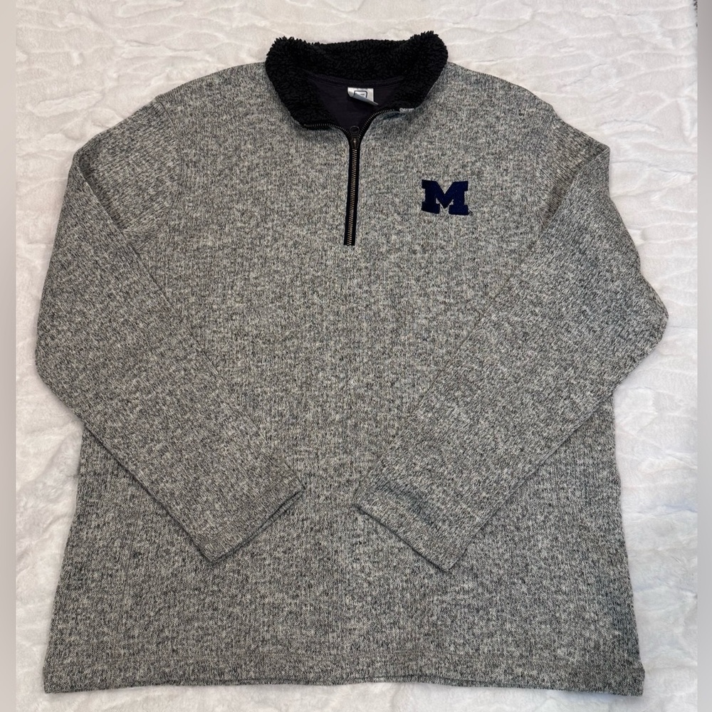 University of Michigan Gray Quarter-Zip Sweater